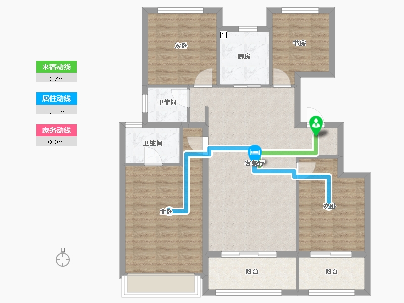 江苏省-扬州市-中信泰富锦玥府-98.41-户型库-动静线