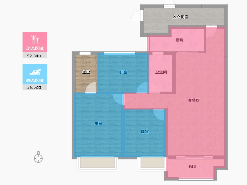 新疆维吾尔自治区-乌鲁木齐市-乌鲁木齐碧桂园三期-92.26-户型库-动静分区