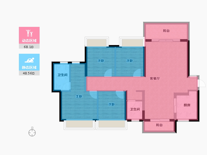 广东省-湛江市-金地自在城-104.56-户型库-动静分区