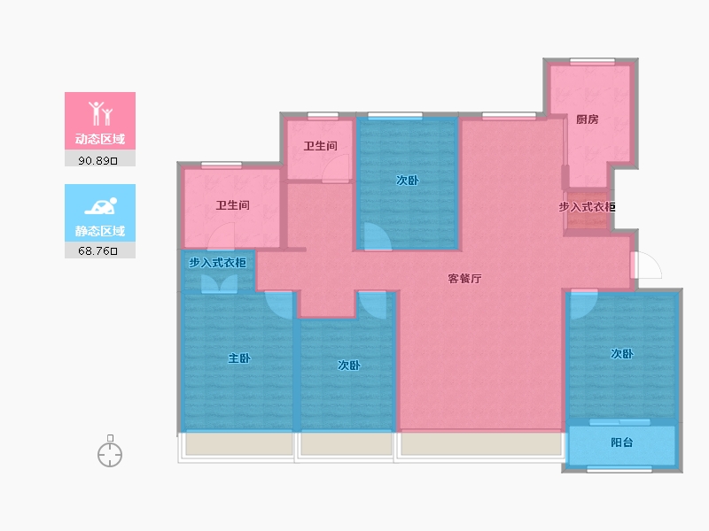 山东省-东营市-城投玺悦华府-144.01-户型库-动静分区