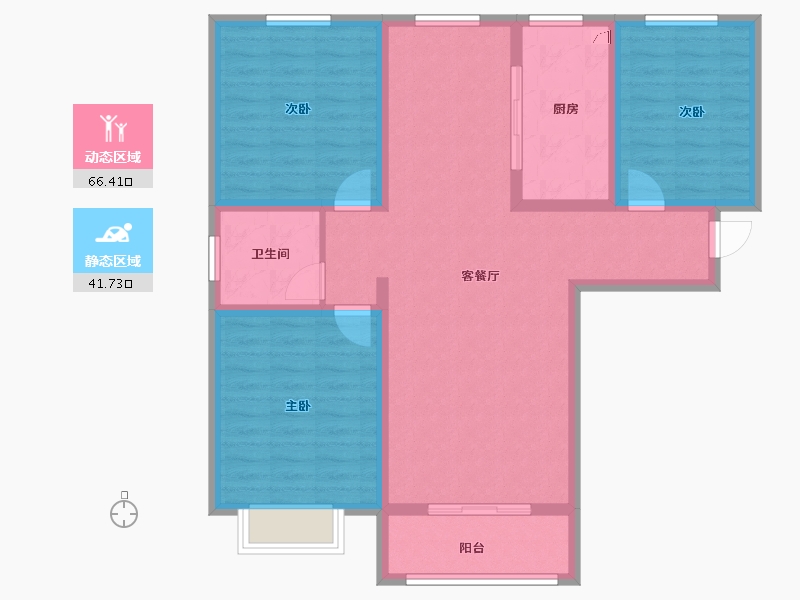 河南省-三门峡市-天河城珺园-96.62-户型库-动静分区