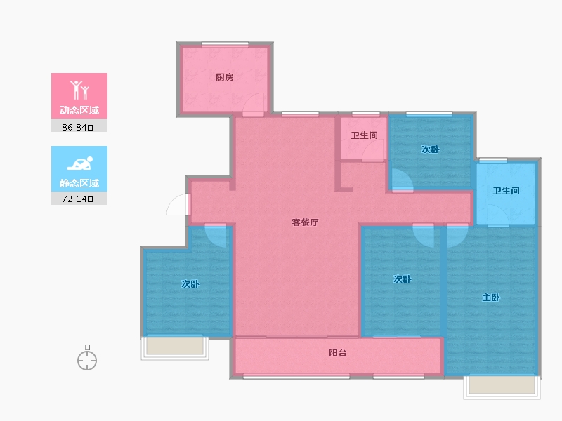 山东省-东营市-海成御苑-144.00-户型库-动静分区