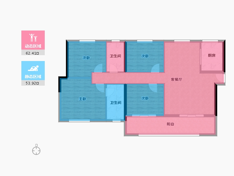 福建省-莆田市-皇庭美域外滩玉玺-105.23-户型库-动静分区