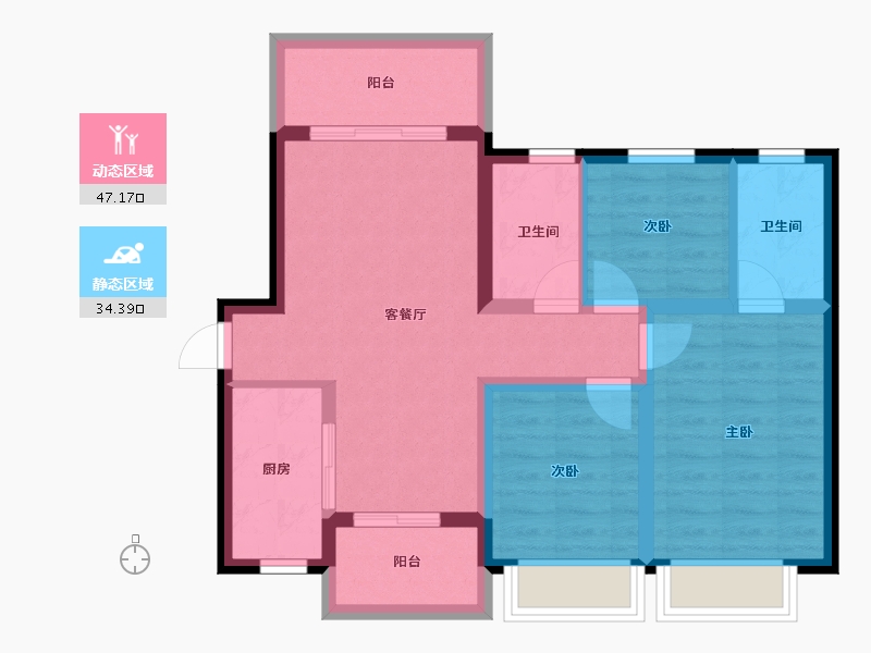 广东省-湛江市-金地自在城-71.88-户型库-动静分区