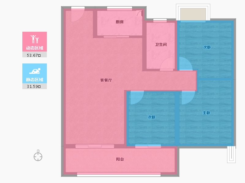 江苏省-扬州市-中信泰富锦麟世纪-76.00-户型库-动静分区