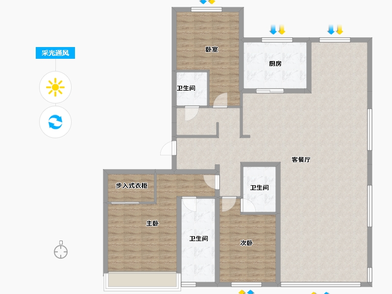 山东省-威海市-​海信君澜-153.10-户型库-采光通风