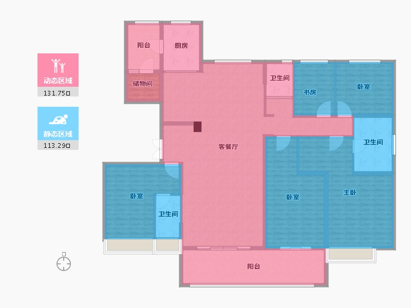 山东省-东营市-鑫都黄金时代-224.11-户型库-动静分区