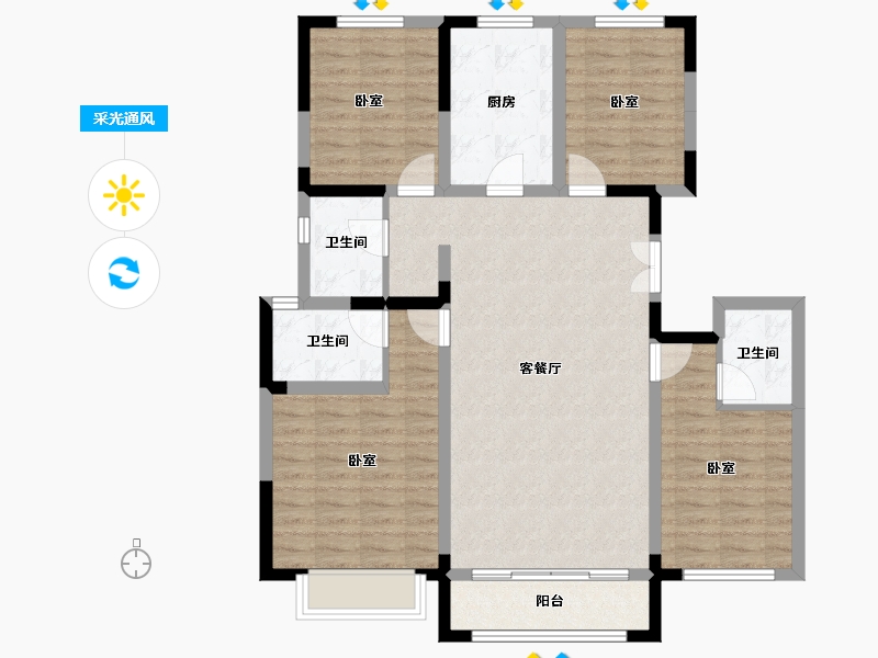 甘肃省-临夏回族自治州-临夏·幸福城-105.29-户型库-采光通风