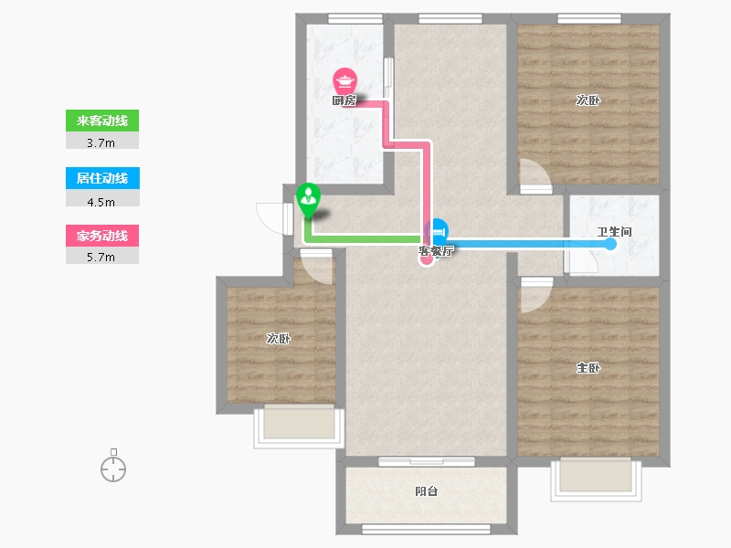 河南省-三门峡市-天河城珺园-96.66-户型库-动静线