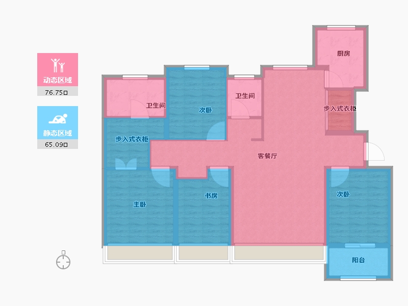 山东省-东营市-城投玺悦华府-128.01-户型库-动静分区