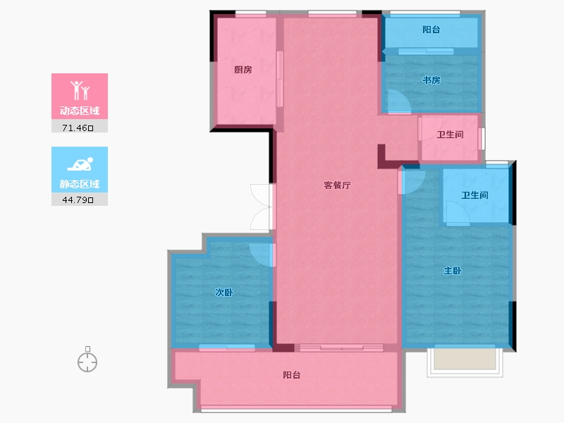 河南省-三门峡市-长安玖号院-104.66-户型库-动静分区