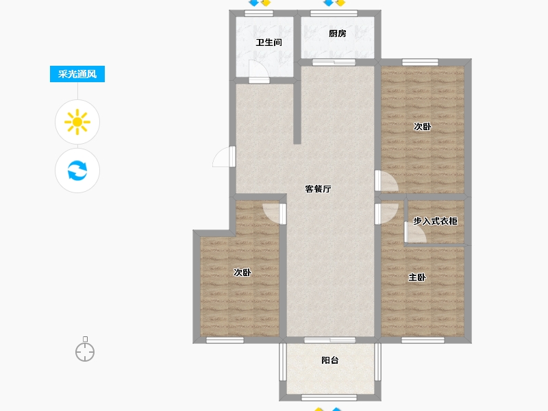 河南省-三门峡市-万城华府-104.31-户型库-采光通风