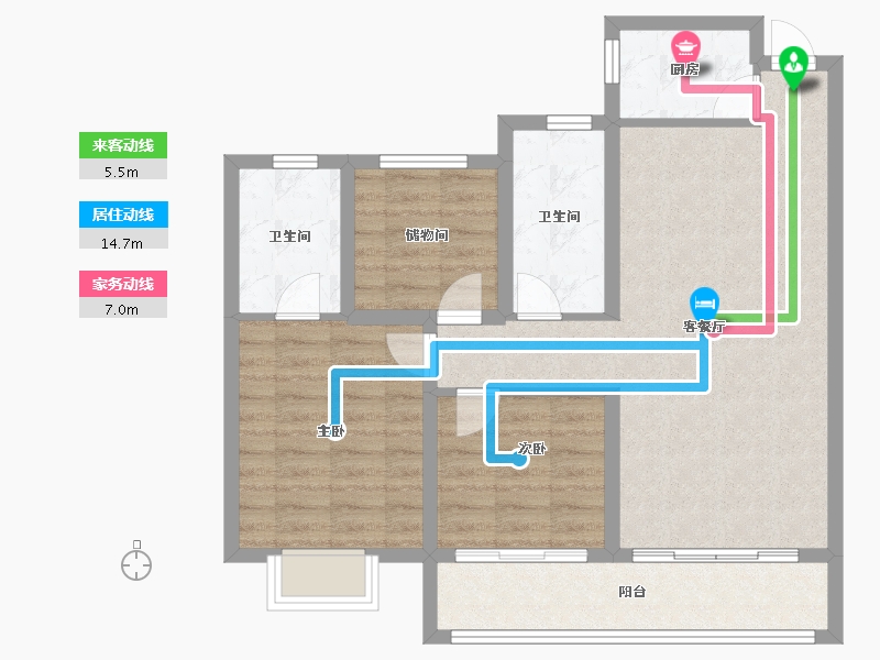 安徽省-宿州市-禾目长安府-84.01-户型库-动静线