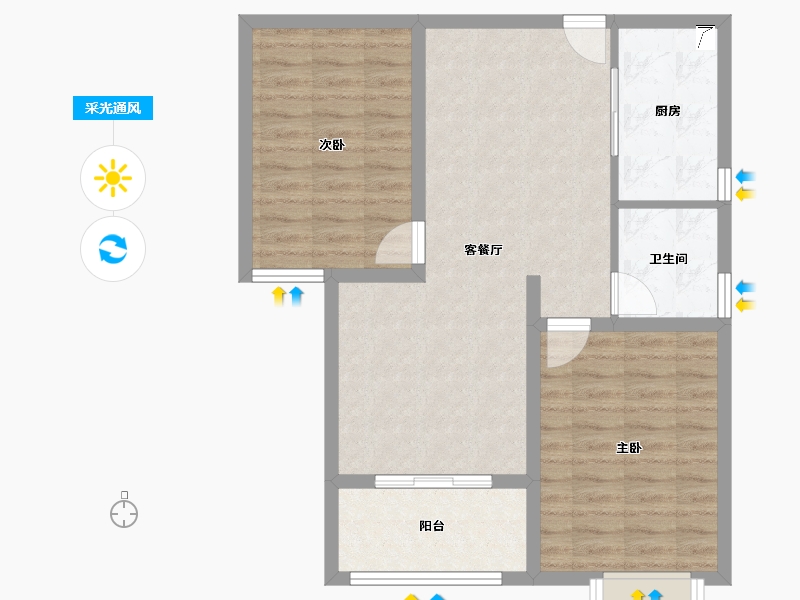 河南省-三门峡市-天河城珺园-74.14-户型库-采光通风