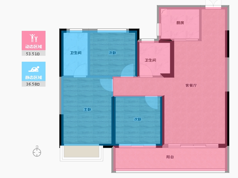 江西省-上饶市-三水·湖畔壹号-80.50-户型库-动静分区