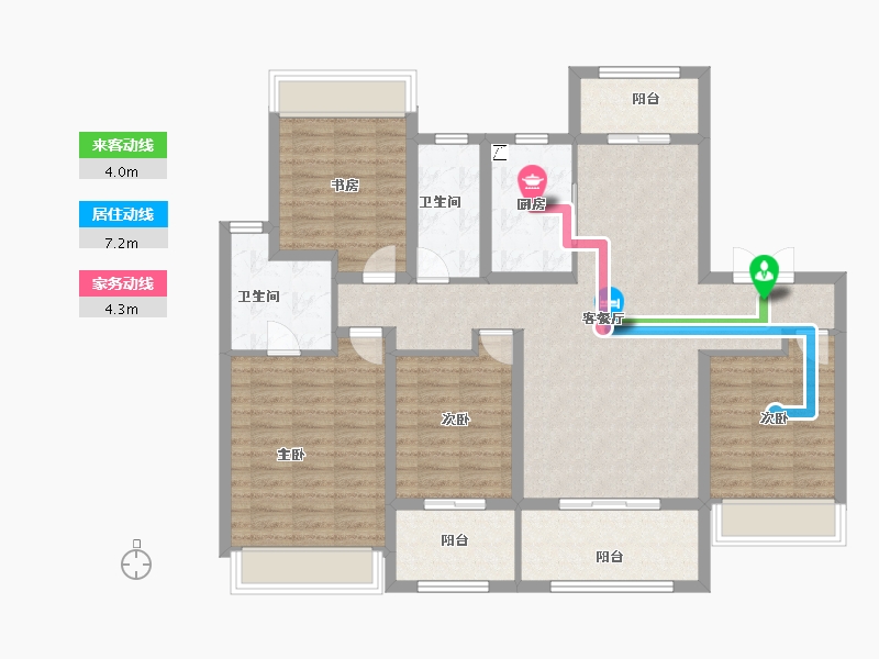 江苏省-扬州市-中信泰富锦麟世纪-114.40-户型库-动静线