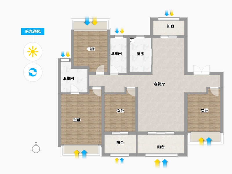 江苏省-扬州市-中信泰富锦麟世纪-114.40-户型库-采光通风