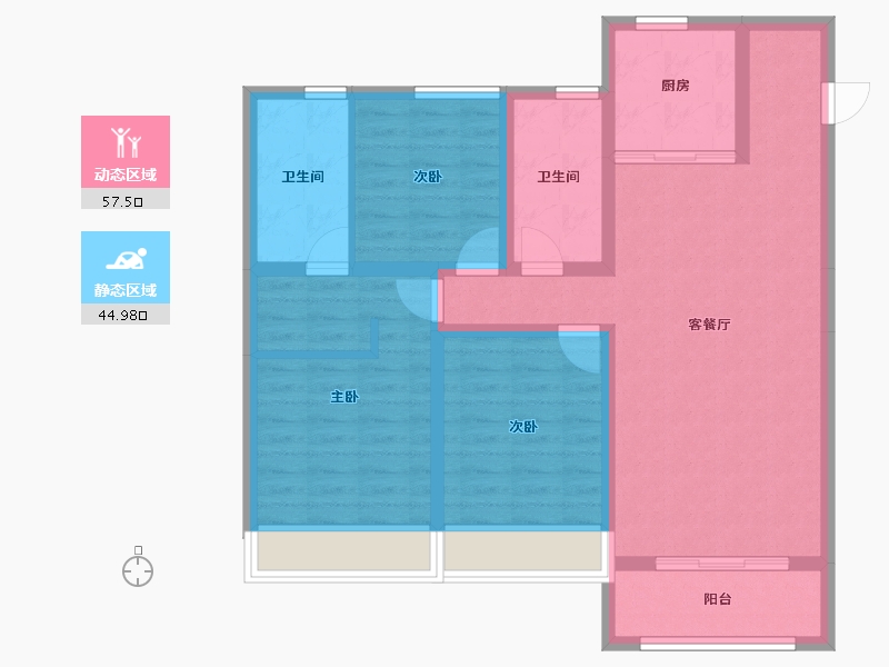 河南省-三门峡市-西苑华府-90.89-户型库-动静分区