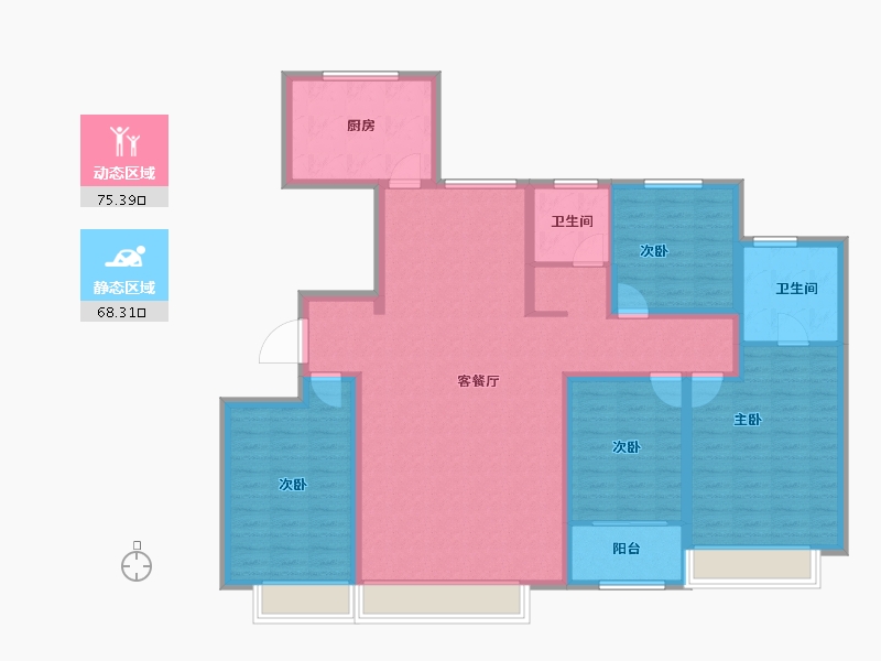 山东省-东营市-海成御苑-129.15-户型库-动静分区