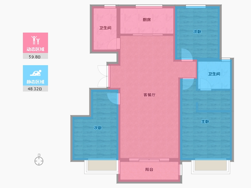 河南省-三门峡市-西苑华府-96.90-户型库-动静分区