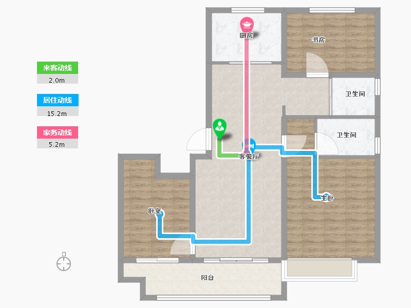 山东省-东营市-鑫都黄金时代-104.01-户型库-动静线