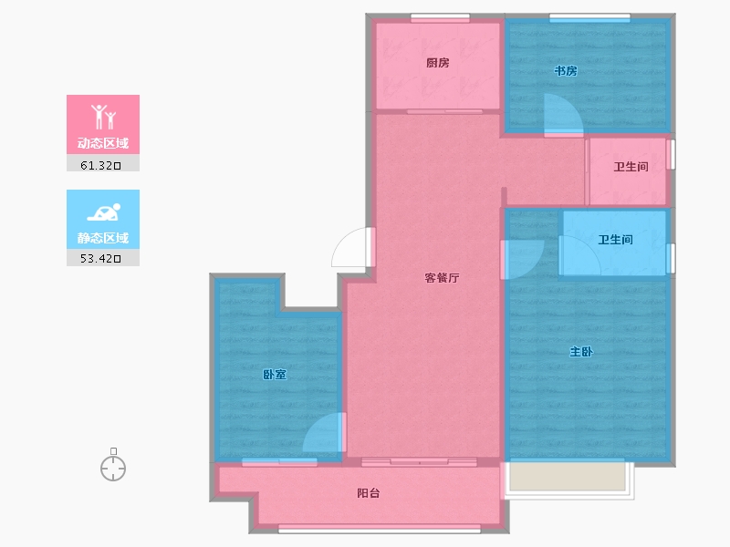 山东省-东营市-鑫都黄金时代-104.01-户型库-动静分区