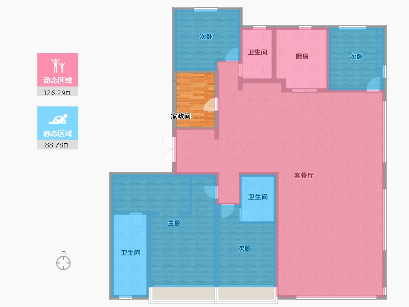 山东省-威海市-​海信君澜-204.32-户型库-动静分区