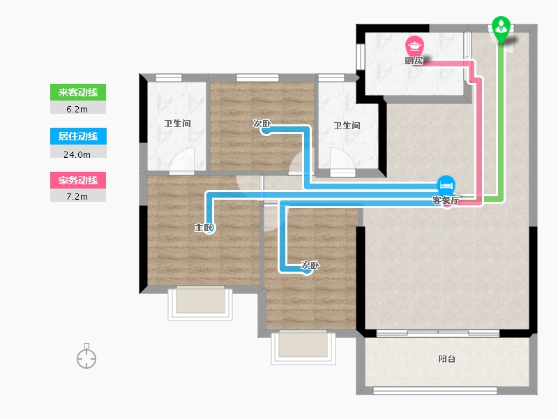 福建省-莆田市-​建发融创和鸣兰溪-95.63-户型库-动静线