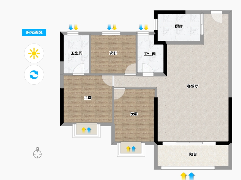 福建省-莆田市-​建发融创和鸣兰溪-95.63-户型库-采光通风