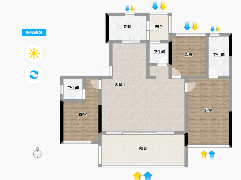 四川省-绵阳市-树高上院-115.78-户型库-采光通风