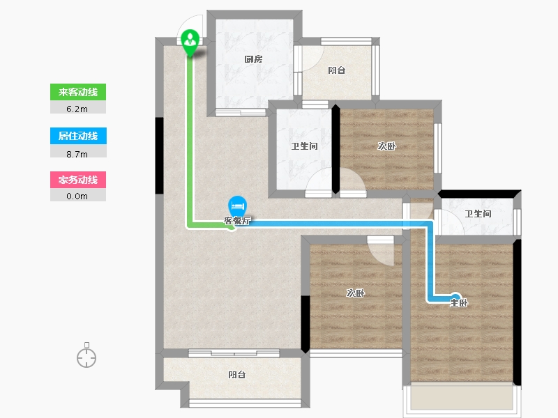 四川省-绵阳市-文泉理想城邦-84.28-户型库-动静线