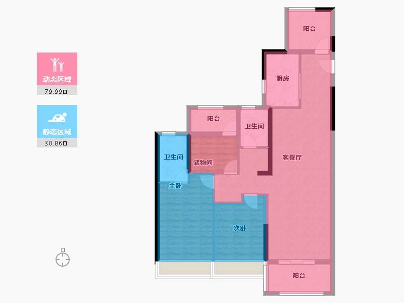 广东省-揭阳市-唐商·中央花园-98.75-户型库-动静分区