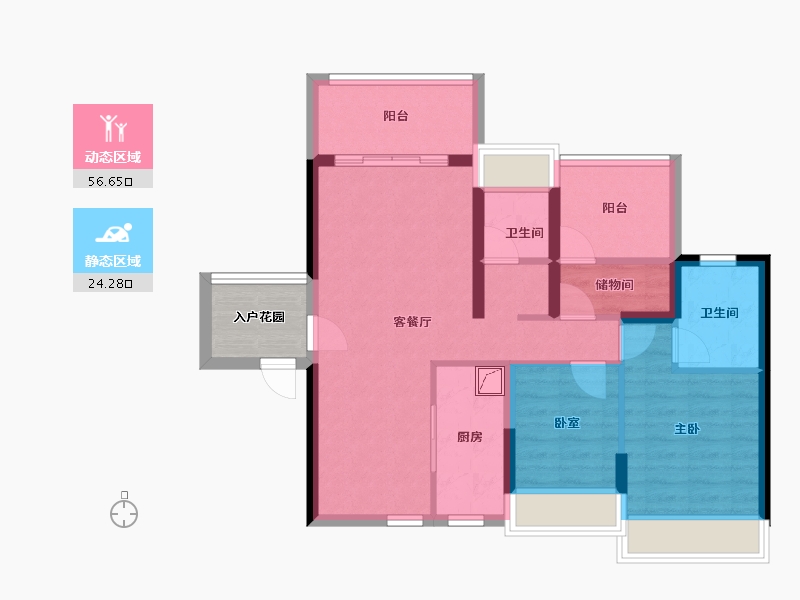 广东省-湛江市-君临蔚蓝海岸-74.92-户型库-动静分区