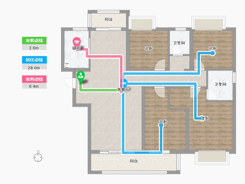 湖北省-荆州市-阳光城文澜公馆-110.25-户型库-动静线