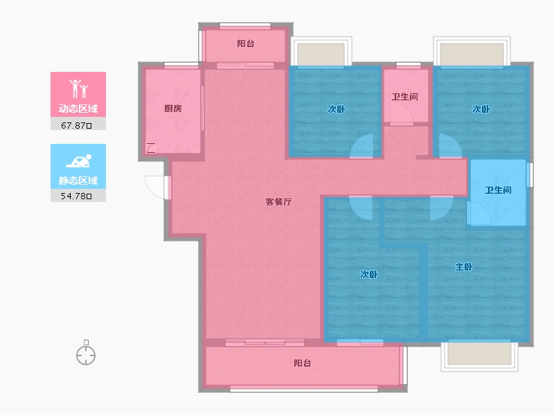 湖北省-荆州市-阳光城文澜公馆-110.25-户型库-动静分区