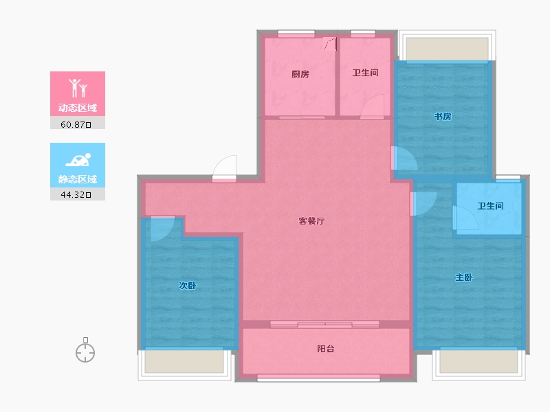 江苏省-扬州市-天赋星辰-94.40-户型库-动静分区