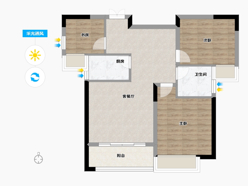 江西省-上饶市-三江名邸-71.94-户型库-采光通风