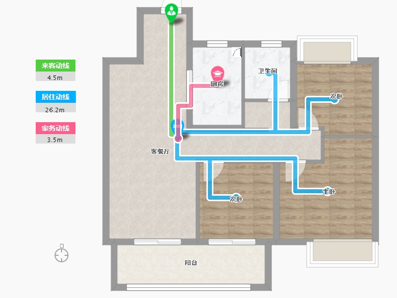 江苏省-扬州市-华侨城万科侨城里-78.40-户型库-动静线