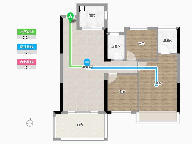 湖北省-荆州市-云锦苑-108.00-户型库-动静线