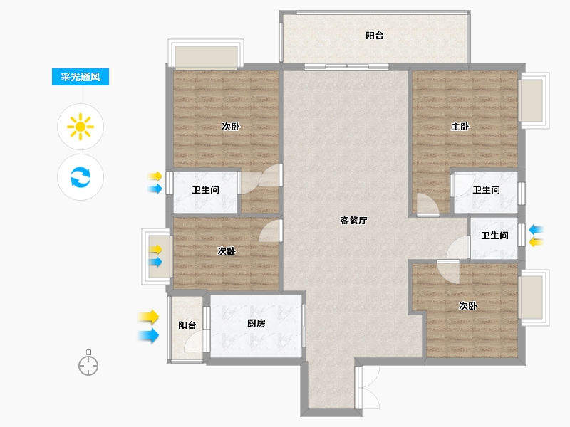 广西壮族自治区-梧州市-安厦新城-147.00-户型库-采光通风