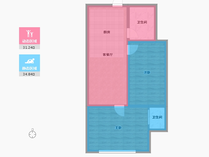 宁夏回族自治区-银川市-嘉悦城公寓-58.92-户型库-动静分区