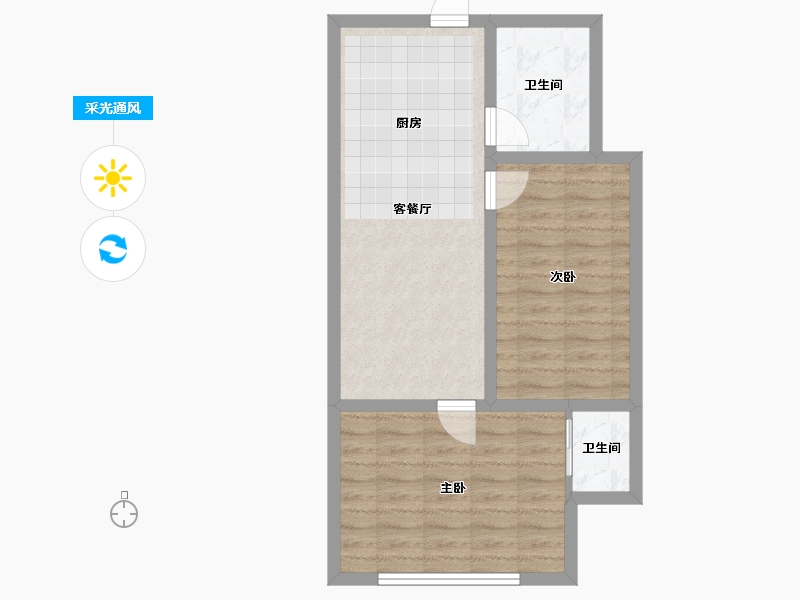 宁夏回族自治区-银川市-嘉悦城公寓-58.92-户型库-采光通风