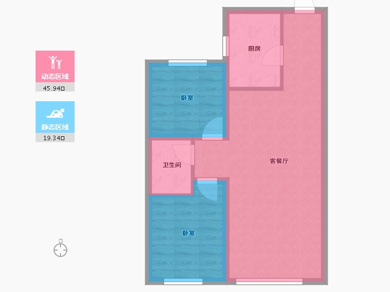 辽宁省-辽阳市-君悦天下-58.37-户型库-动静分区