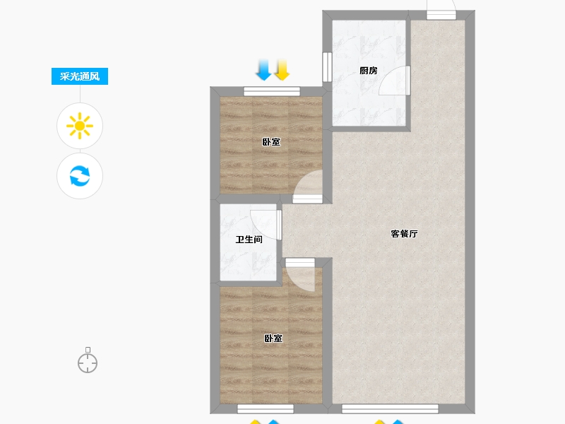 辽宁省-辽阳市-君悦天下-58.37-户型库-采光通风