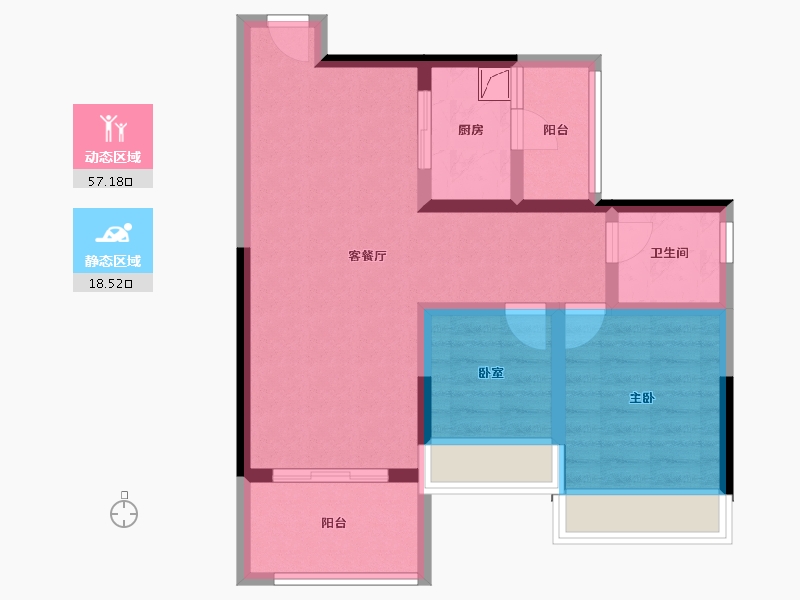 广东省-湛江市-君临蔚蓝海岸-66.19-户型库-动静分区