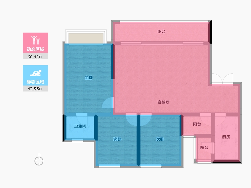 四川省-绵阳市-景茂誉府-92.29-户型库-动静分区