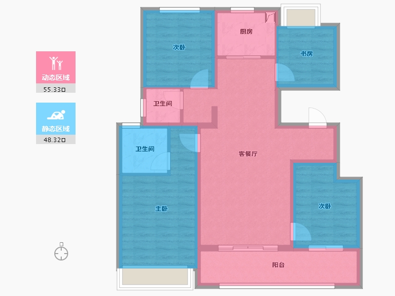 江苏省-扬州市-天赋星辰-92.01-户型库-动静分区