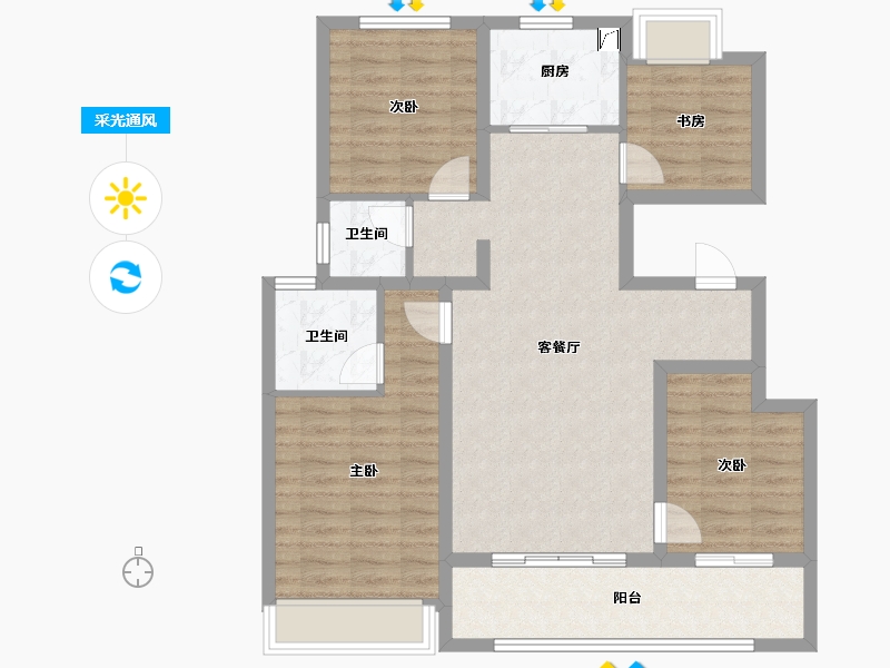 江苏省-扬州市-天赋星辰-92.01-户型库-采光通风