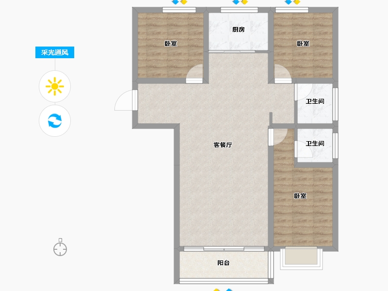 甘肃省-临夏回族自治州-昱华·河山郡-88.53-户型库-采光通风