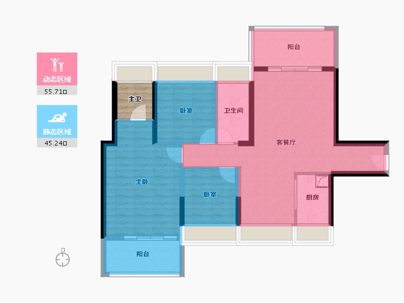 广东省-湛江市-君临蔚蓝海岸-93.54-户型库-动静分区